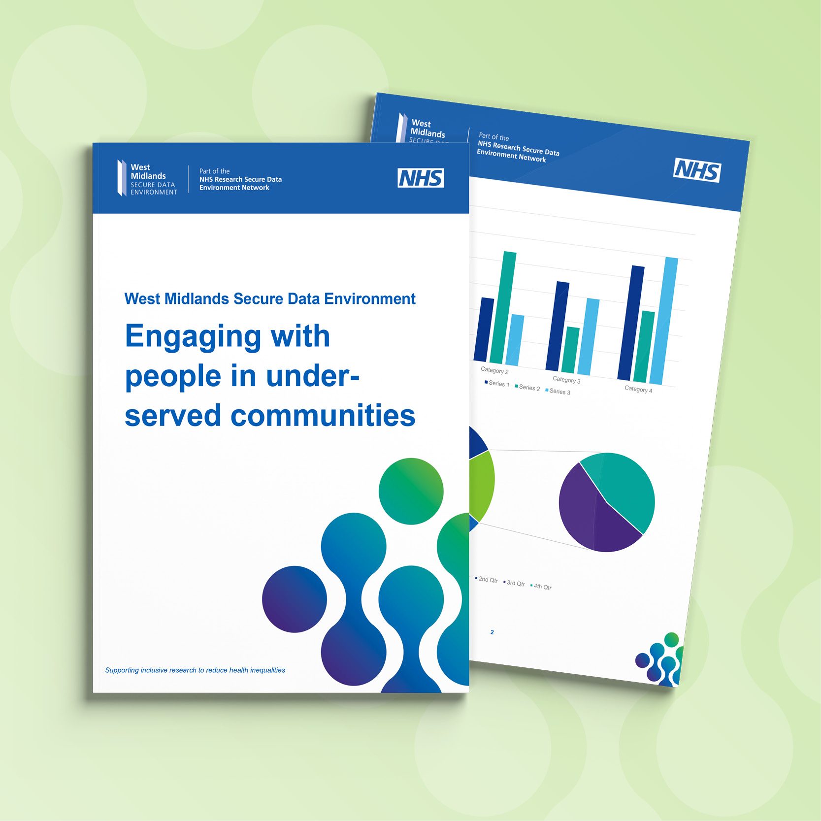 Decorative artwork depicting report covers from the West Midlands SDE